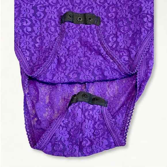 Vintage 1970s Frederick’s of Hollywood Purple Lace Lingerie Bodysuit Size Large - Picture 11 of 14